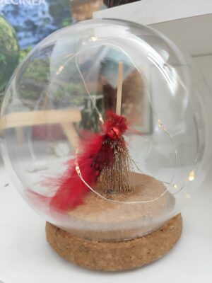 Escoba mágica roja bola de cristal
